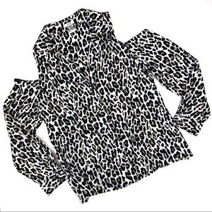 Cache Cold Shoulder Leopard Print Top